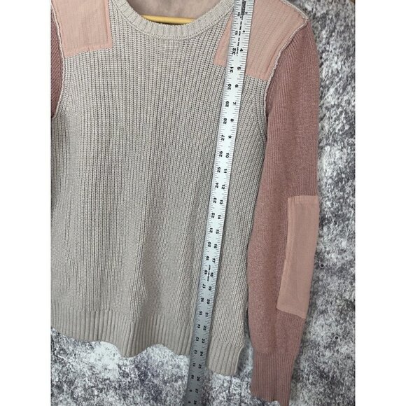 Kut from the Kloth Wool Lorissa Colorblock Knit Sweater Mauve Blush Pink Small - Picture 8 of 12